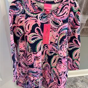 NWT Lilly Pulitzer GIRLS Pink and Blue Paisley Dress